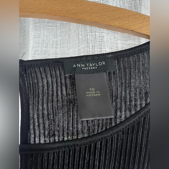 Ann Taylor Factory Black Dress with Ribbing - Picture 2 of 4